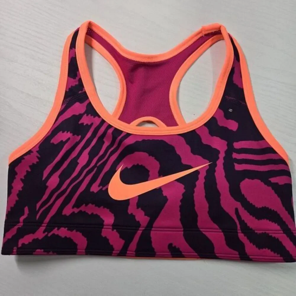 NIKE Purple/Peach Coral Reversible Racerback Stretch Sports Bra Size Small‎